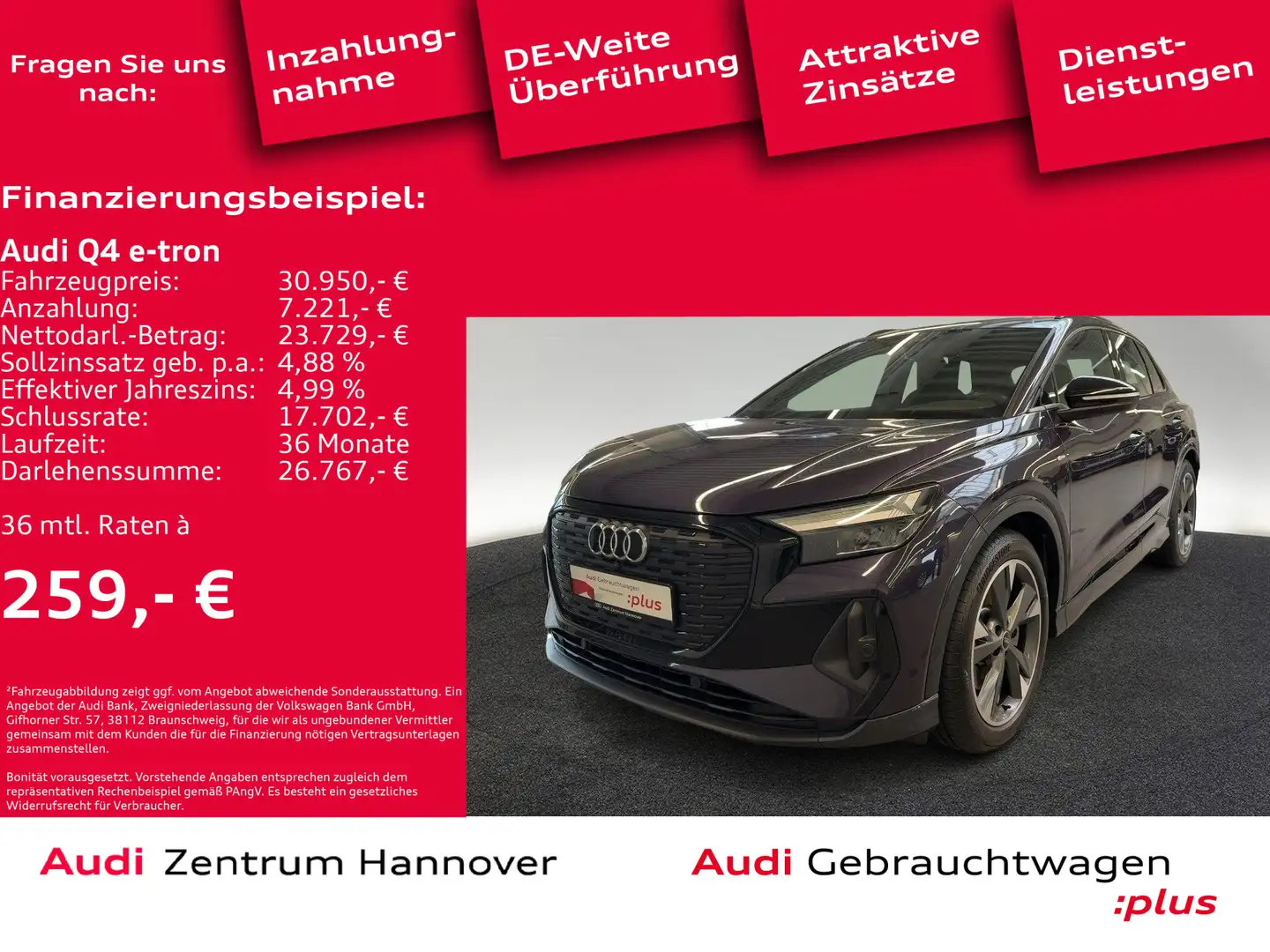 Audi Q4 e-tron 40 AHK Navi 20-Zoll Leder Sportsitze Violett - 2