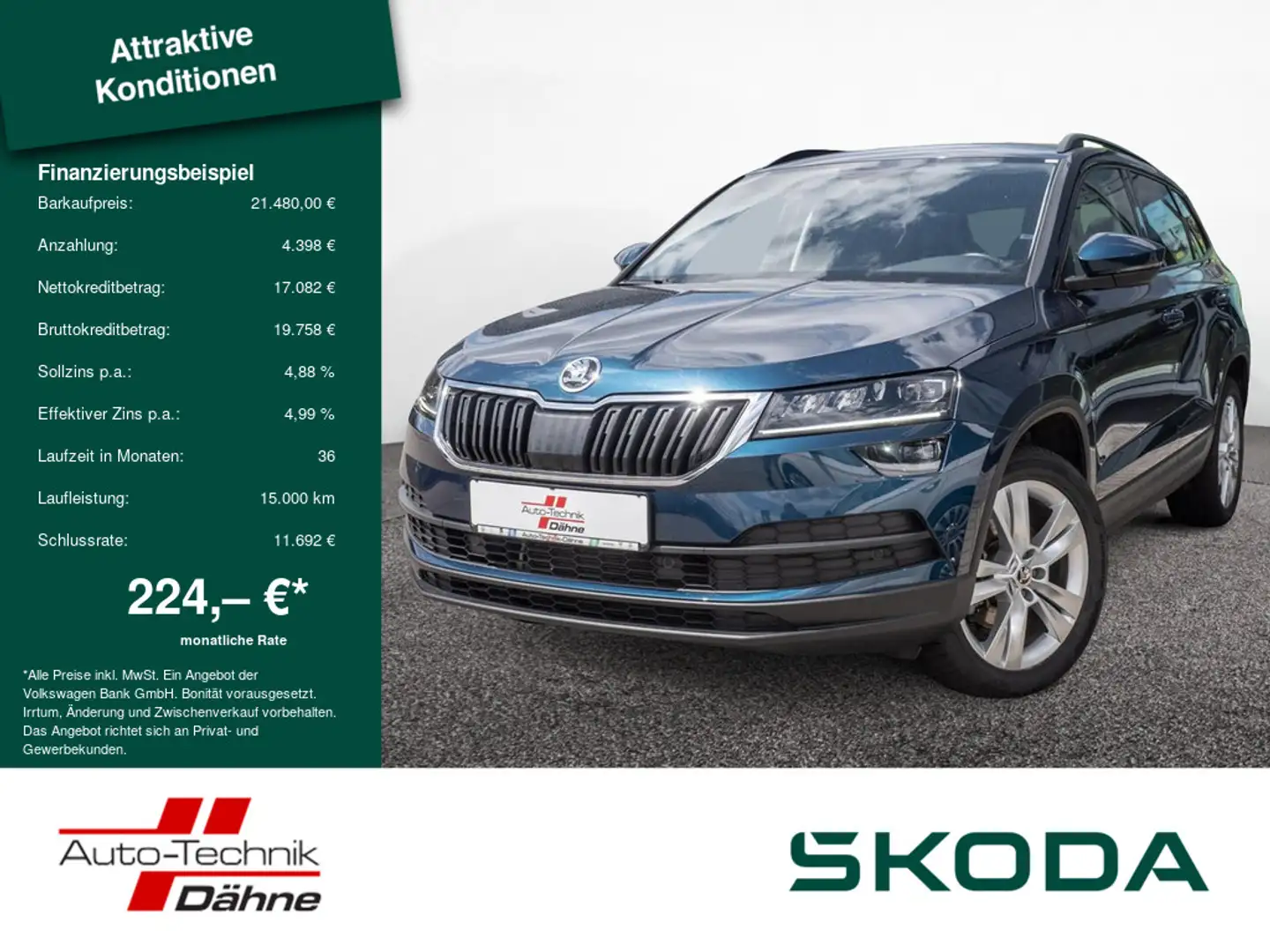 Skoda Karoq 1.5 TSI ACT Style 4x4 PDC SHZ AHK LED Blau - 1
