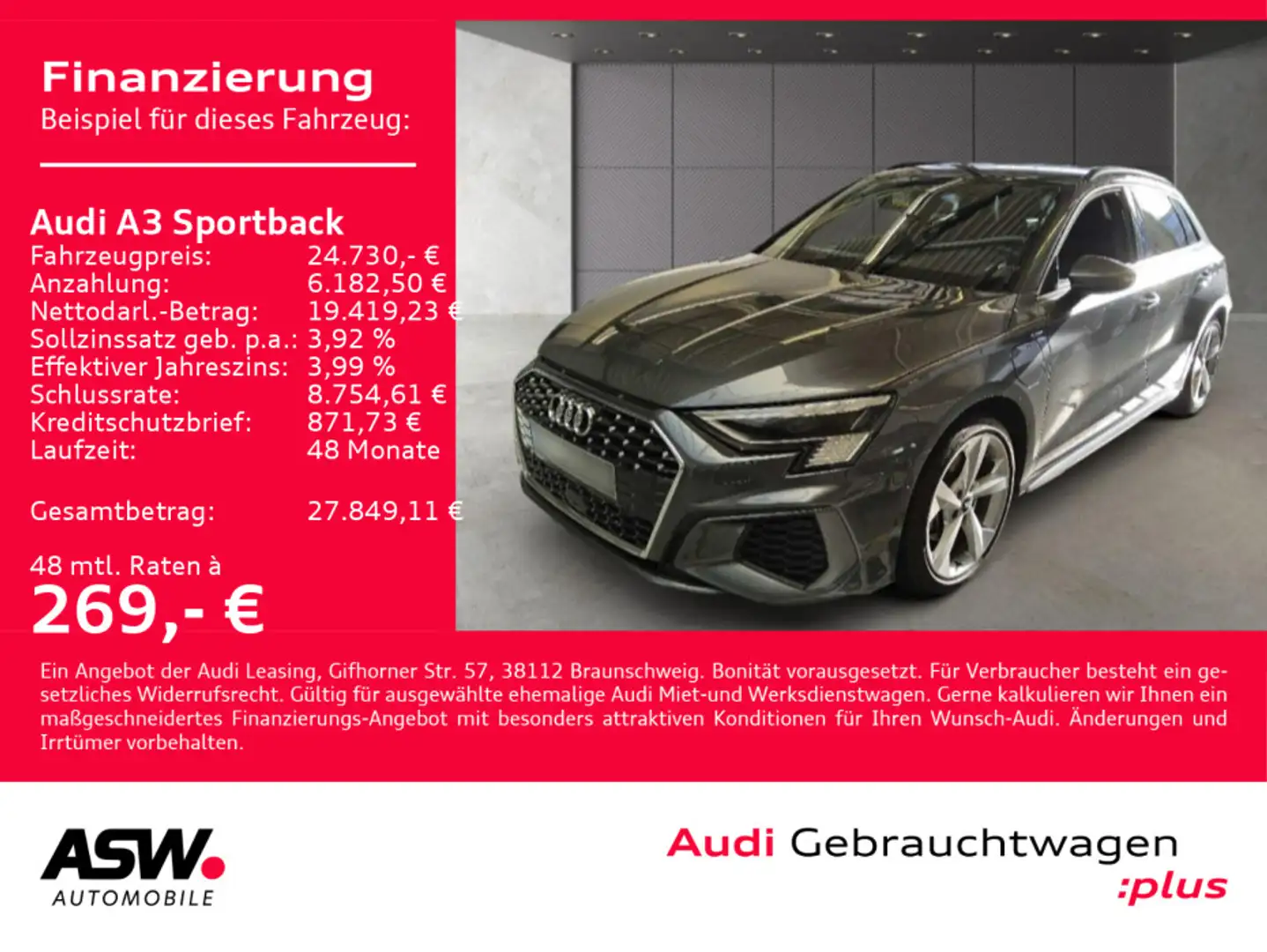 Audi A3 S line 40TFSI e Stroni LED Navi B&O Grau - 1