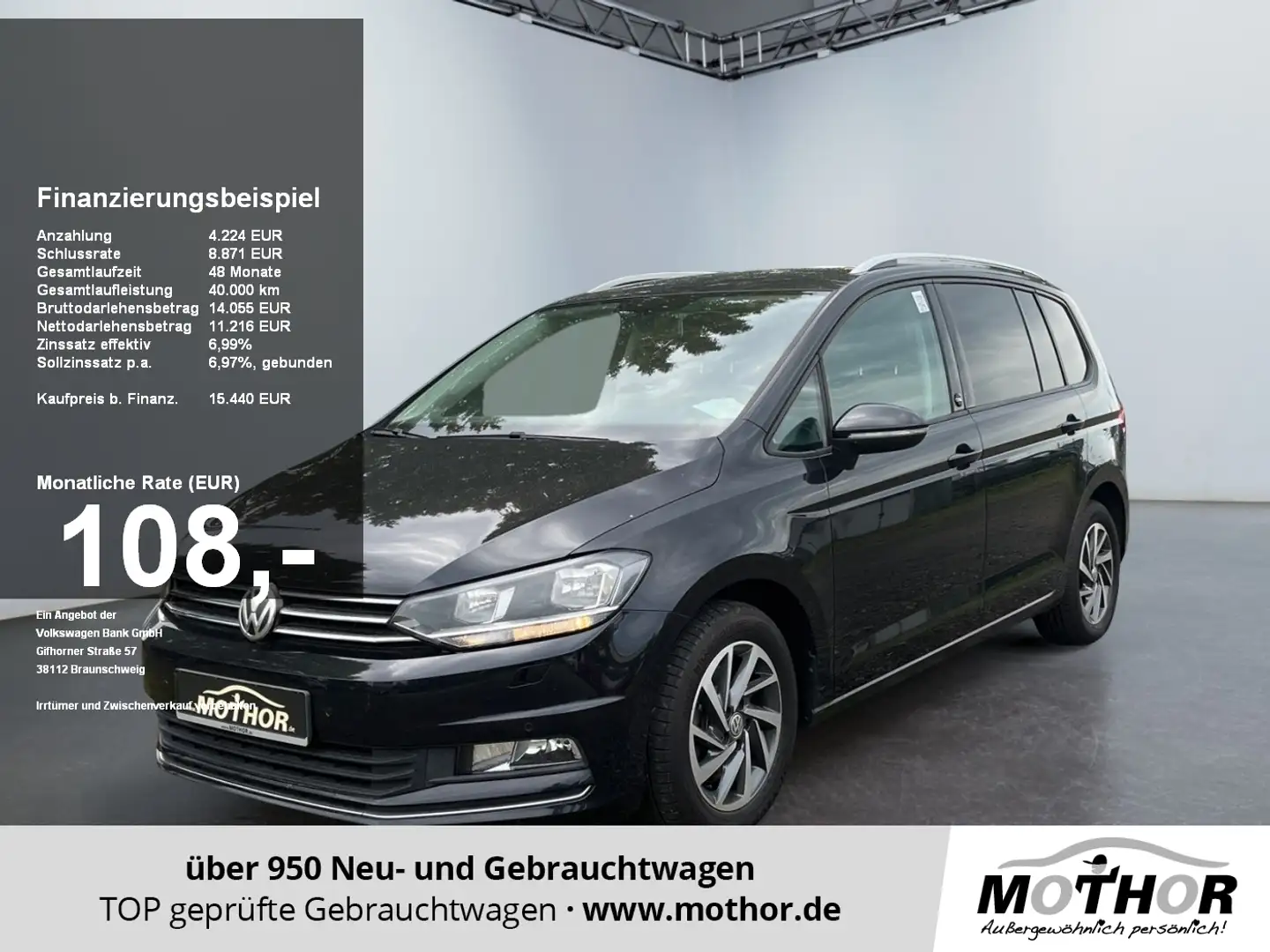 Volkswagen Touran 1.2 Comfortline TSI Klimaautomatik Zwart - 1