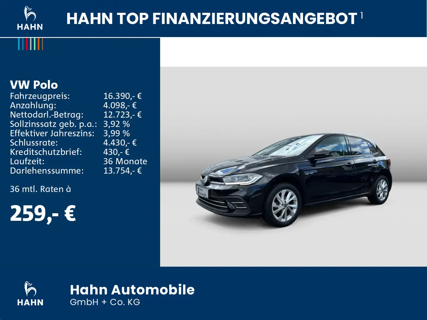 Volkswagen Polo 1.0TSI Style AHK LED Navi Sitzh Climatr PDC Schwarz - 2