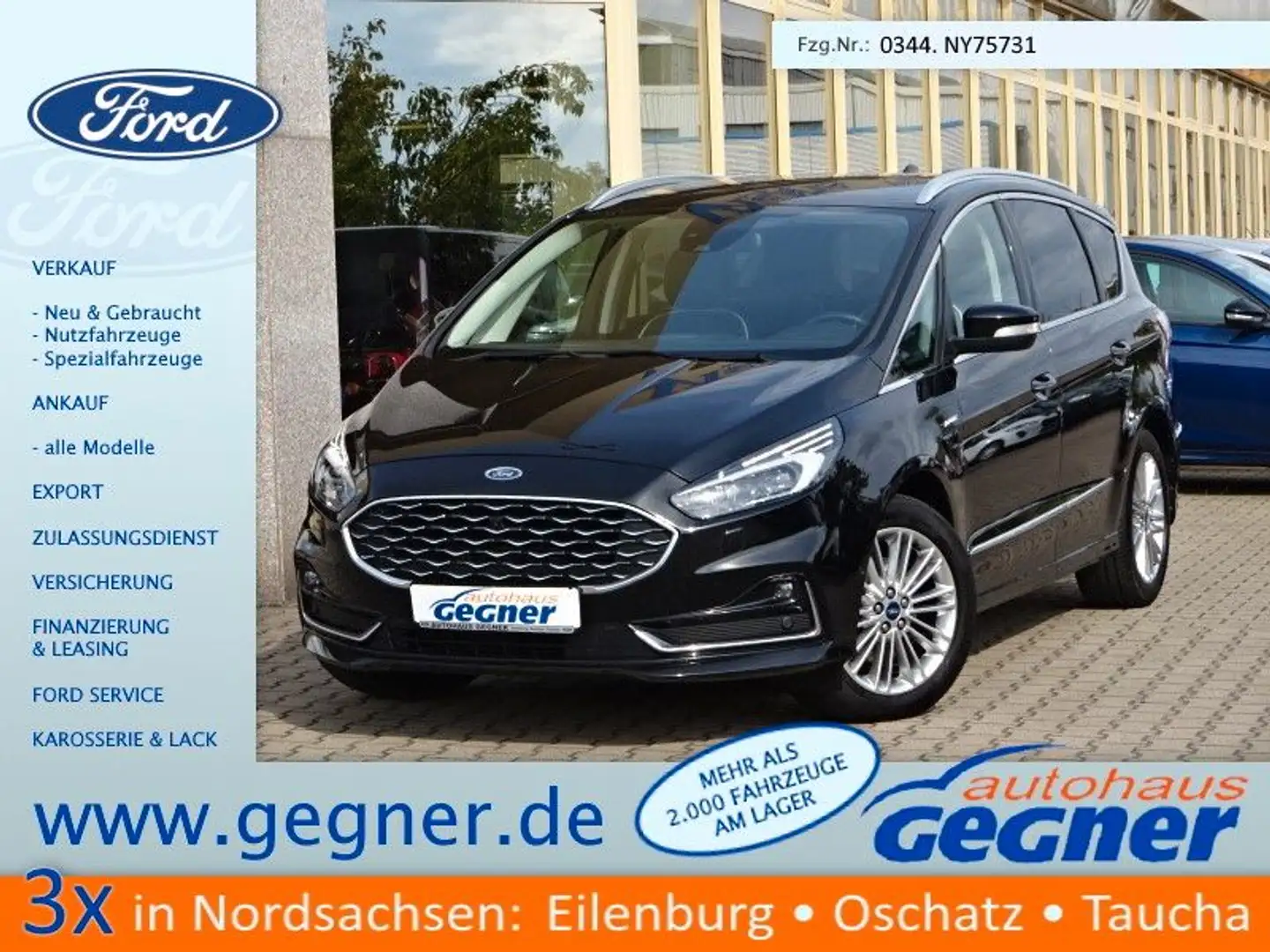 Ford S-Max 190PS Autm. Vignale Massage Navi LED SHZ Noir - 1