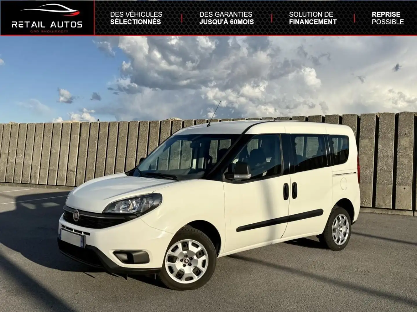 Fiat Doblo 1.6 Multijet 16v 120ch DPF S&S Lounge 7 PLACES Blanc - 1