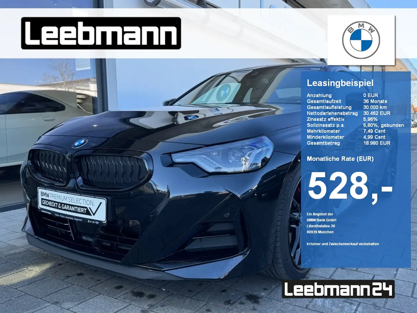 BMW 218 i Coupé M-Sportpaket-Pro GARANTIE bis 05/2029 Negro - 1