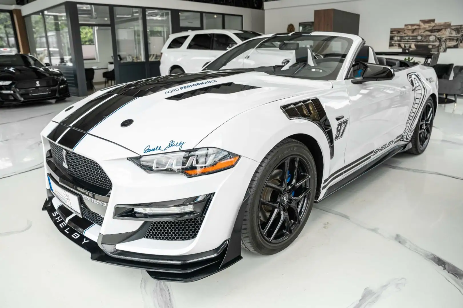 Ford Mustang 3,7 CABRIO GT 500 SHELBY RECARO LED TOP Weiß - 1