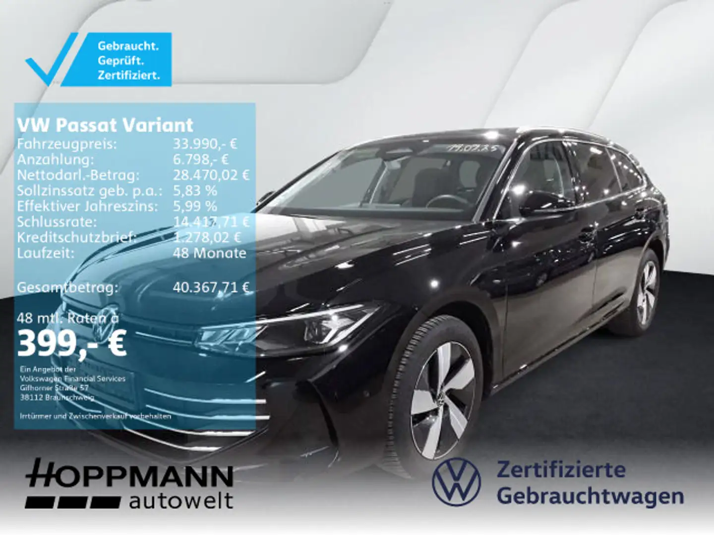 Volkswagen Passat Variant nza 1.5 eTSI AHK NAVI Schwarz - 1