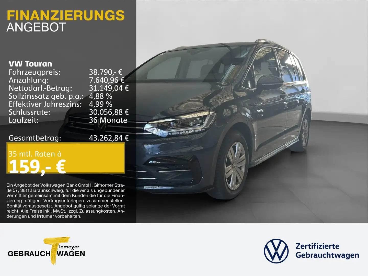 Volkswagen Touran 1.5 TSI DSG R-LINE 7-SITZE MATRIX ASSIST Grau - 1