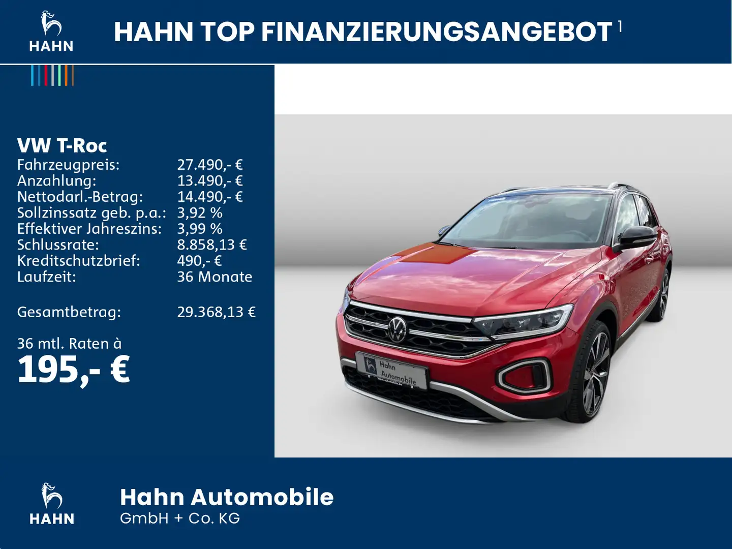 Volkswagen T-Roc 1.5TSI DSG  Style LED Navi Standh ACC APP Rot - 2