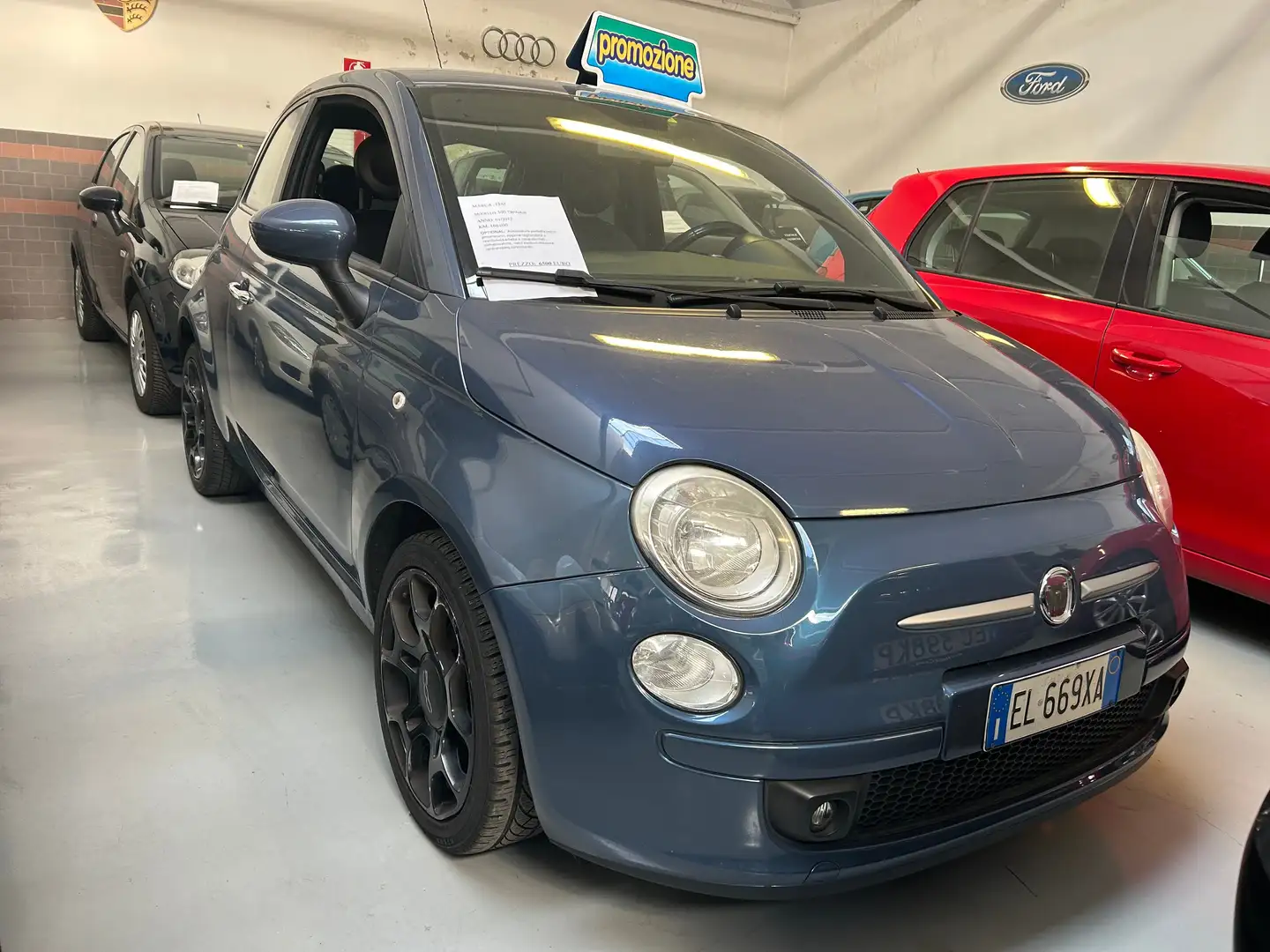 Fiat 500 500 0.9 t.air t. Lounge 85cv Blauw - 1