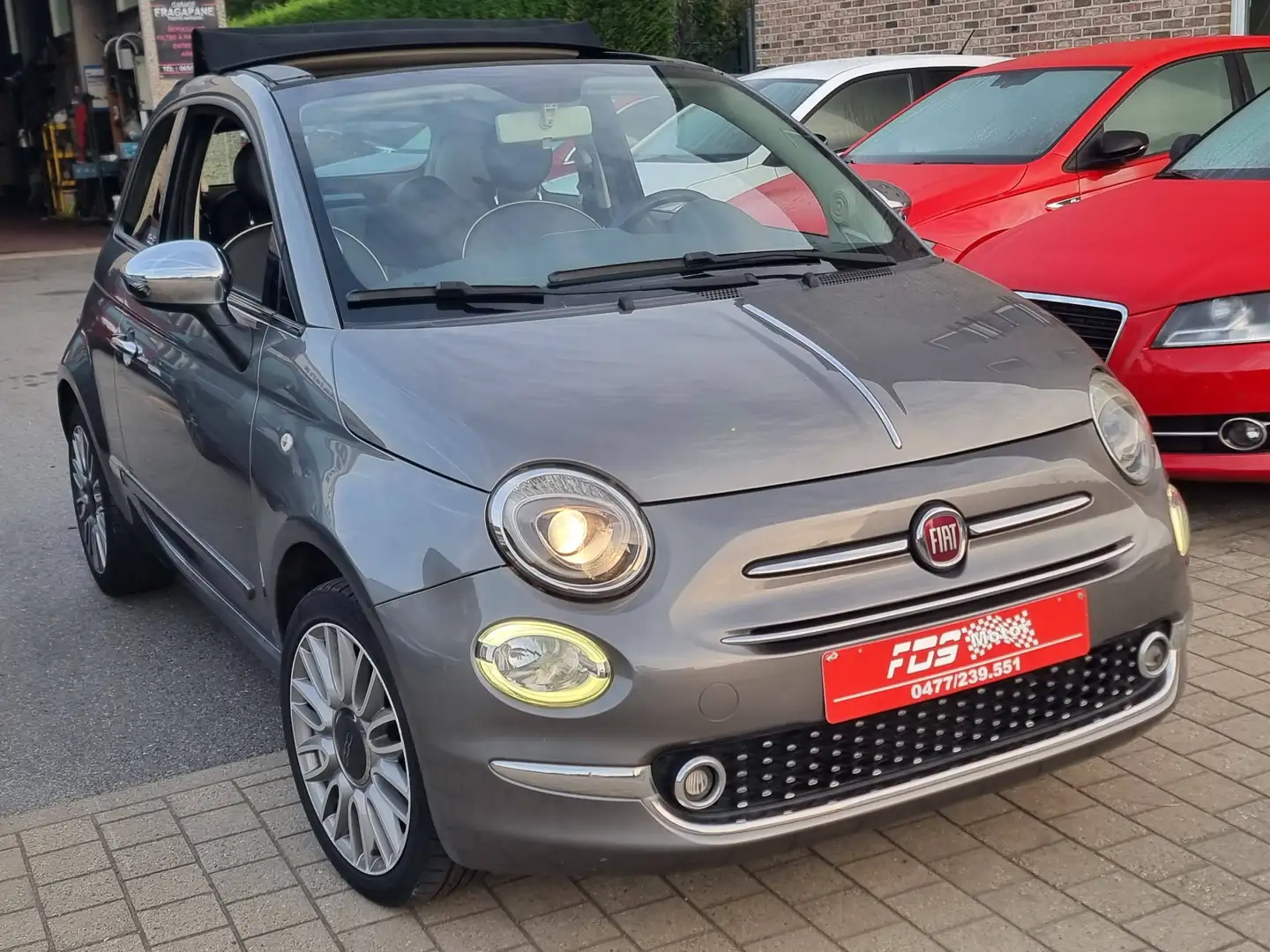 Fiat 500C 1.2i Lounge CABRIO 1ER PROPRIETAIRE NAVI/GARANTIE Grijs - 1