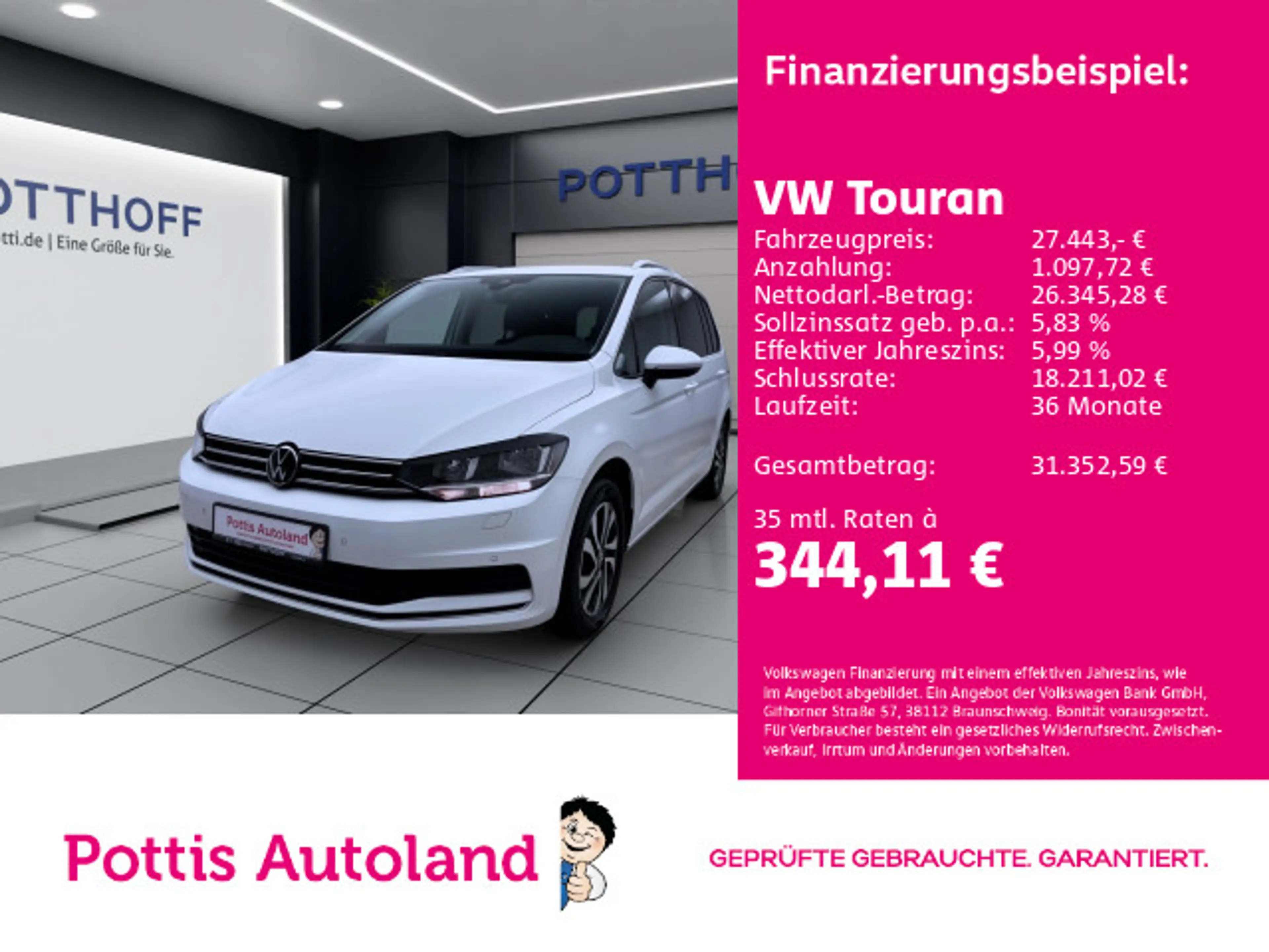 Volkswagen Touran 1.5 TSI DSG ACTIVE NAVI SITZHZG PDC DAB+