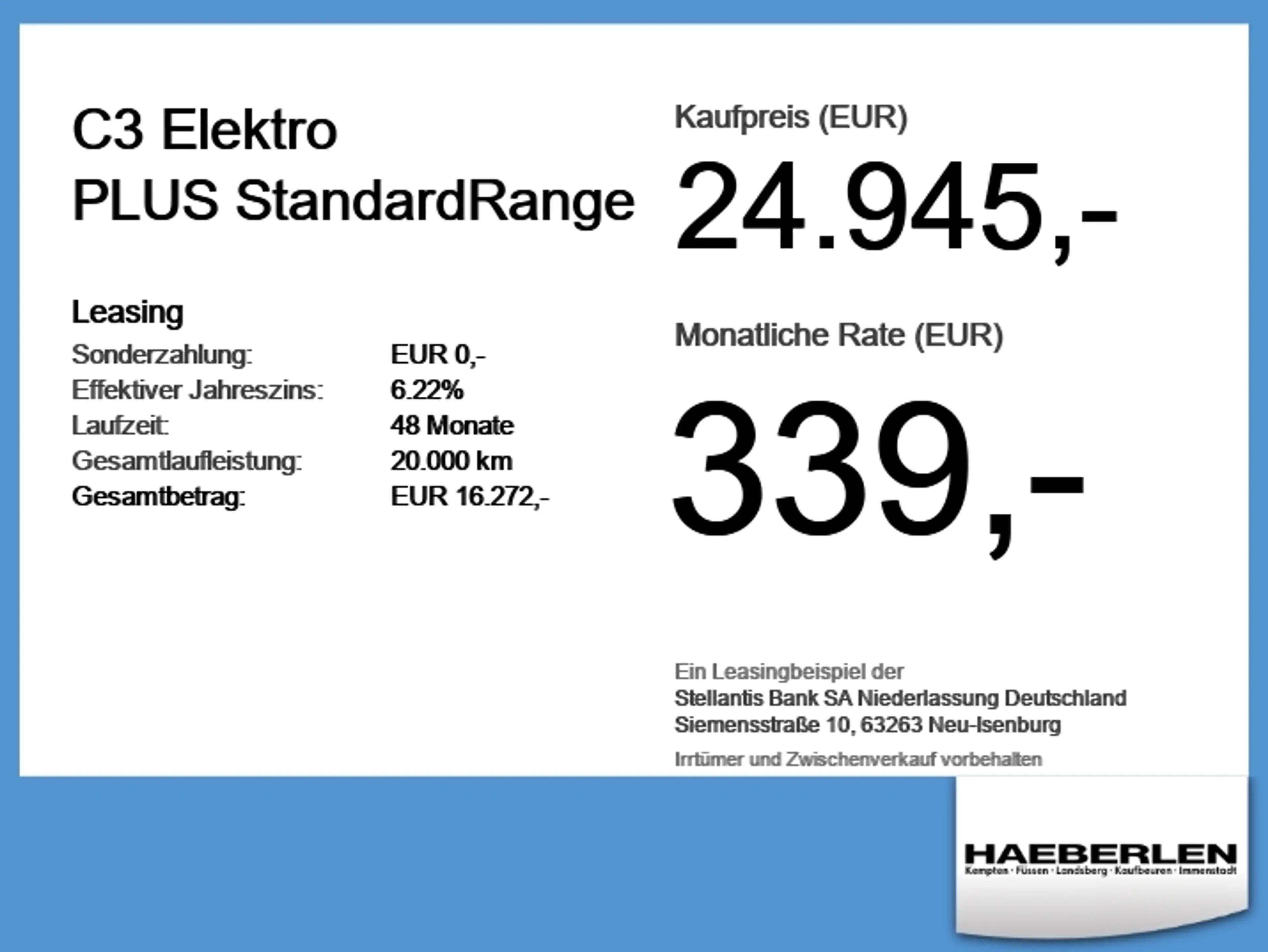 Citroen C3 Elektro PLUS StandardRange *SOFORT VERFÜGBAR* — photo 6