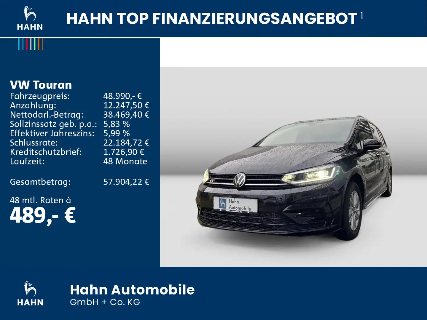 Volkswagen Touran Highline 1,5 l TSI OPF 110 kW (150PS) Schwarz - 2