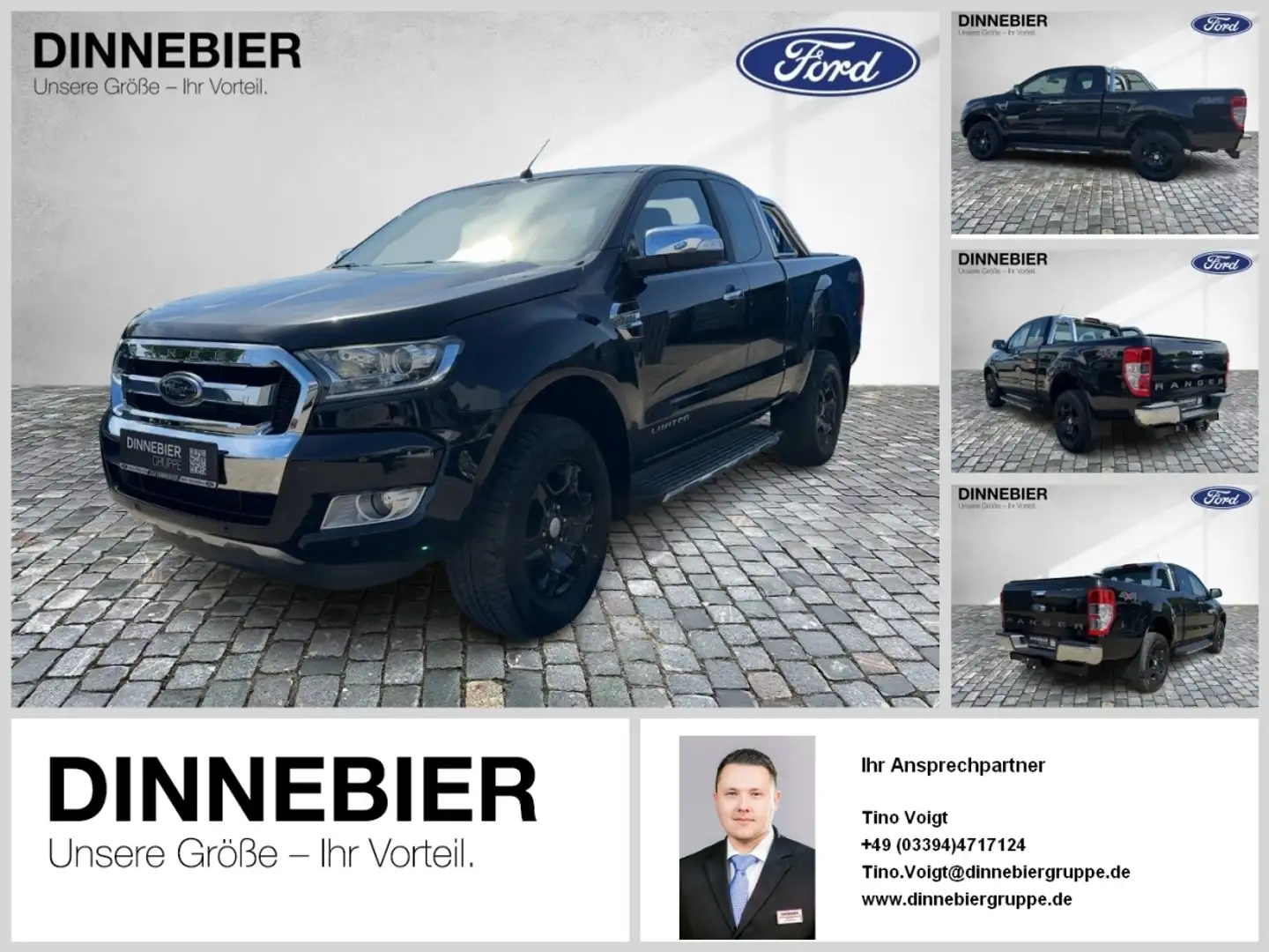 Ford Ranger 2.2 TDCi Limited Extrakab. 4x4 *AHK/Kamera* Schwarz - 1
