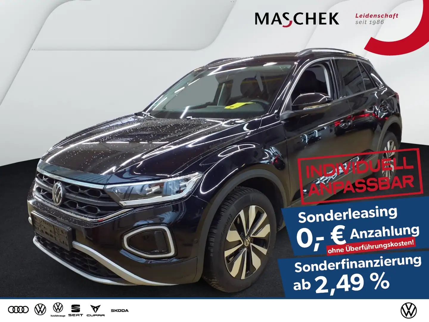 Volkswagen T-Roc Goal 2.0 TDI Sonderleasing! AHK Navi RearView Schwarz - 1