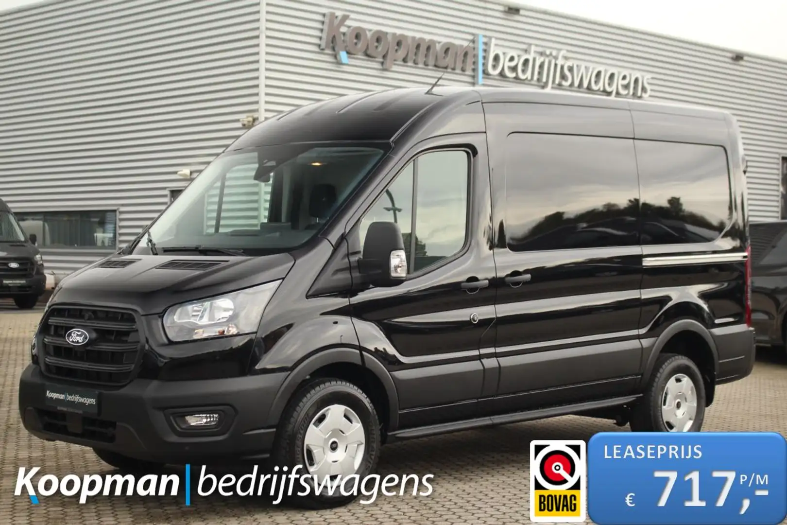 Ford Transit 350 2.0TDCI 165pk L2H2 Trend | Automaat | 2800kg t Zwart - 1