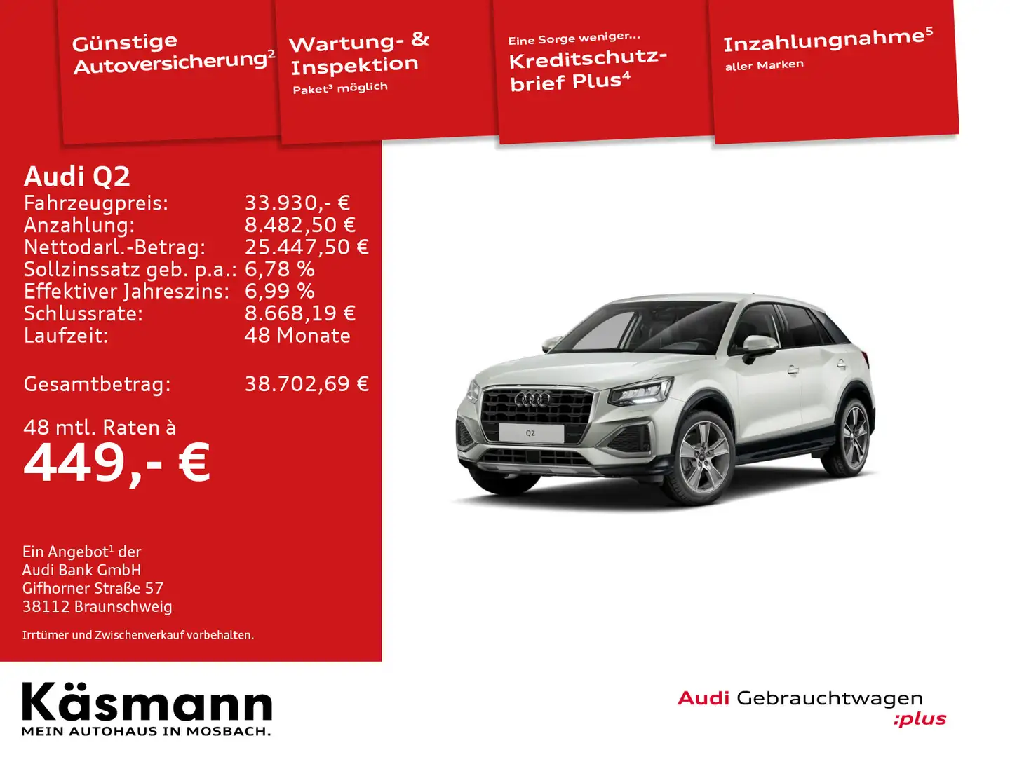 Audi Q2 advanced 35TDI AHK KAM NAV ACC SHZ PDC VIRT Silber - 2