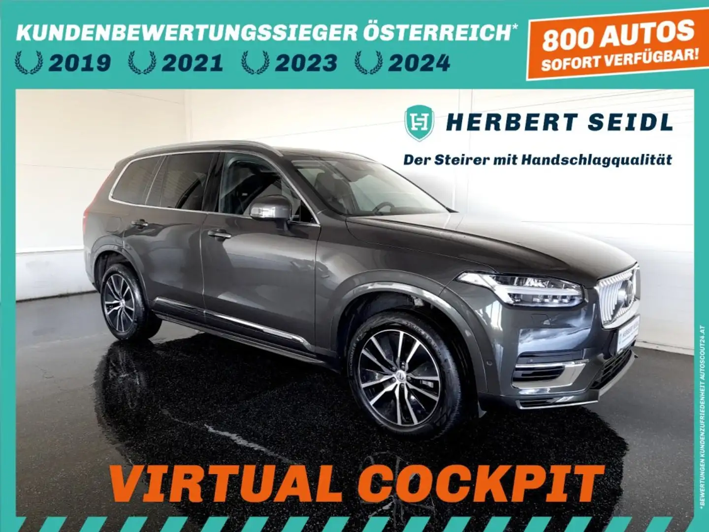 Volvo XC90 T8 INSCRIPTION Expression PHEV 4x4 Aut *7-SITZE / SKY / VOLL LED / NAVI / VIRTUELL / HEAD-UP / VOLLEDER / 360° KAMERA* Grau - 1