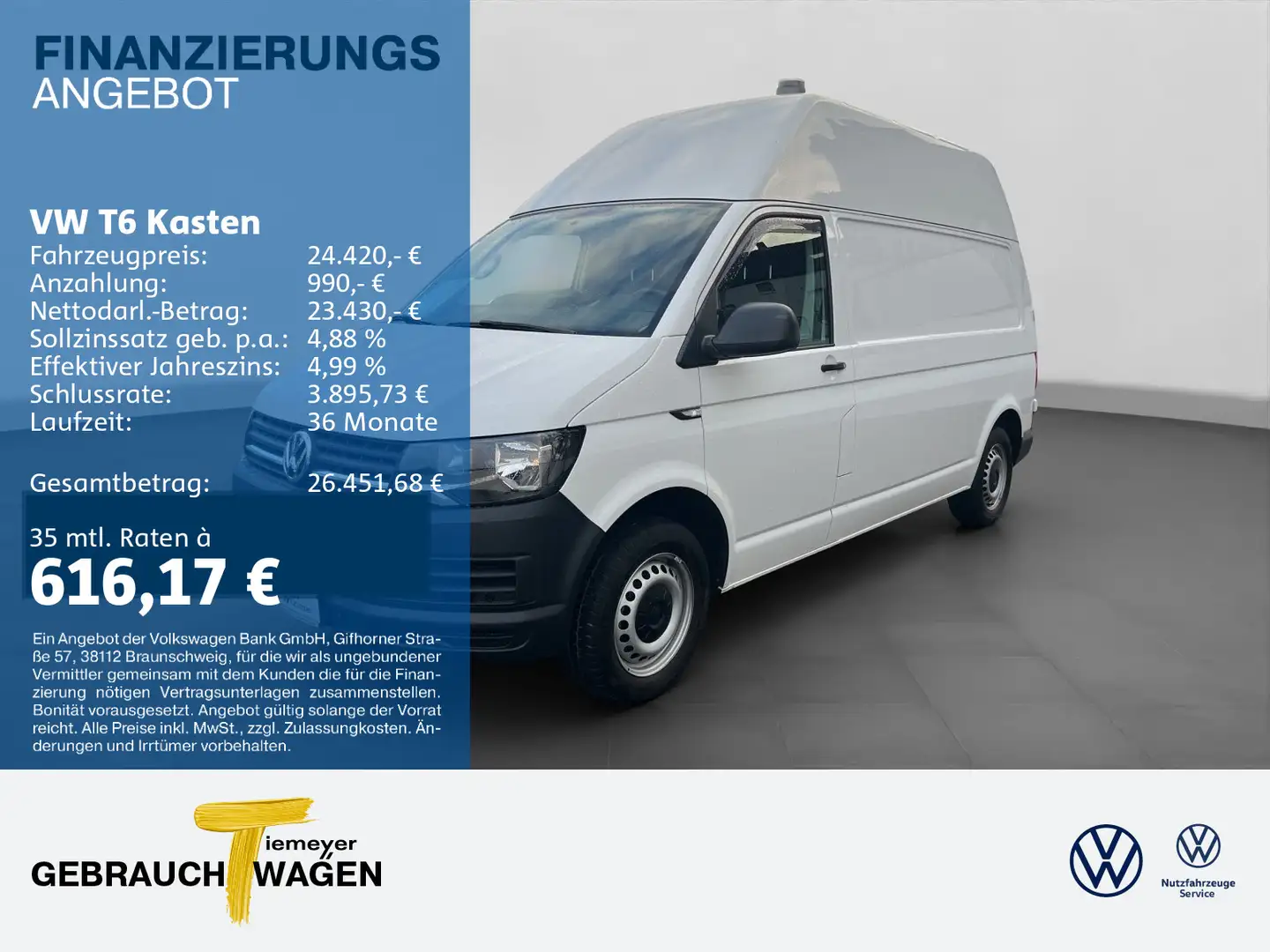 Volkswagen T6 Transporter HD AHK CLIMATIC GJR Weiß - 1