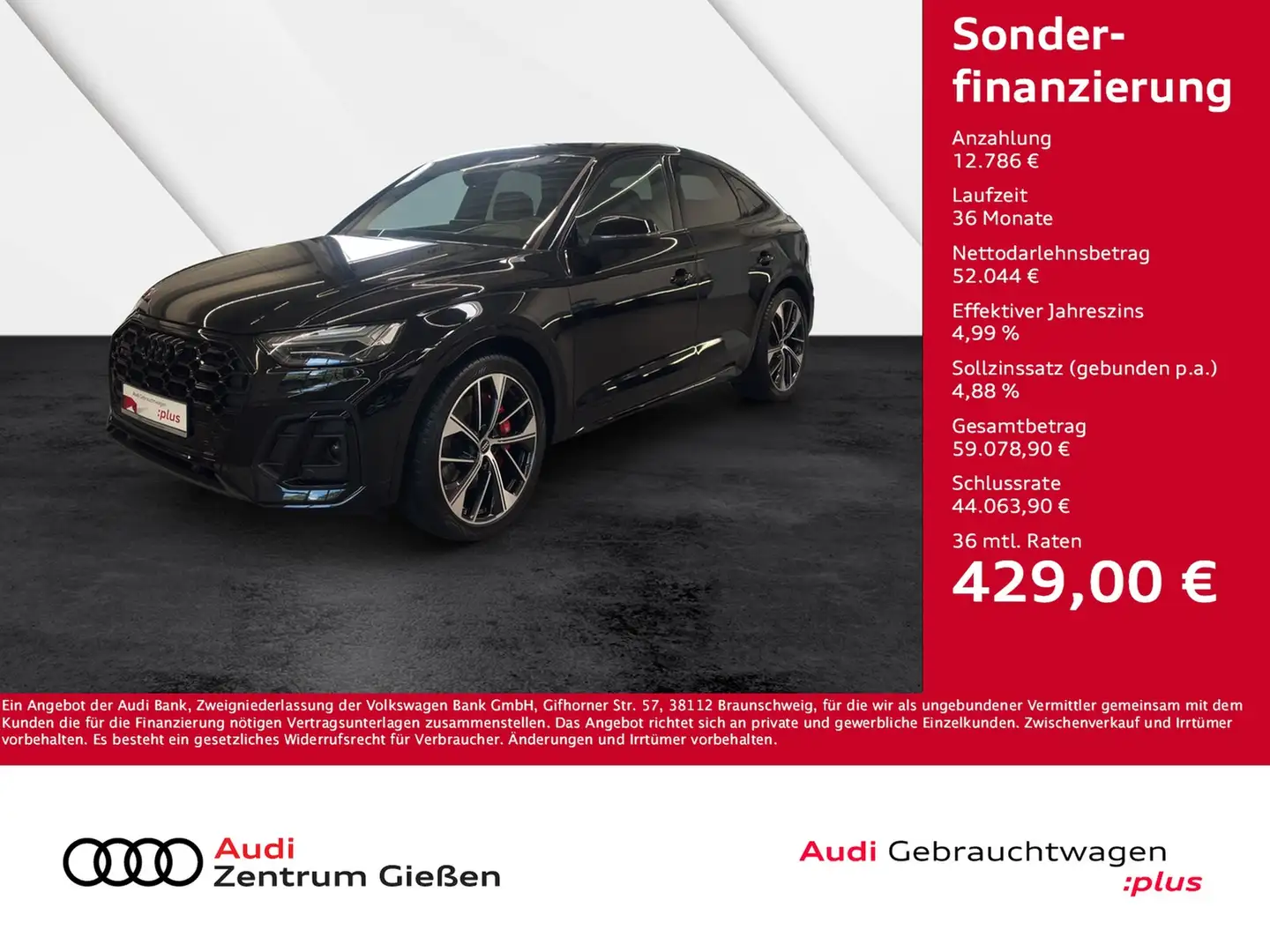 Audi SQ5 Sportback 3.0 TDI quattro Black HuD AHK MATRIX ... Schwarz - 1