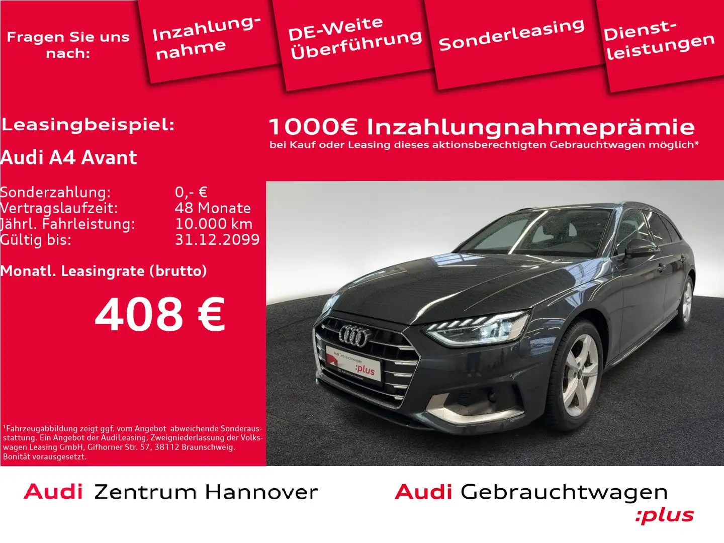 Audi A4 Advanced 35 TFSI Kamera AHK LED Navi Grau - 1