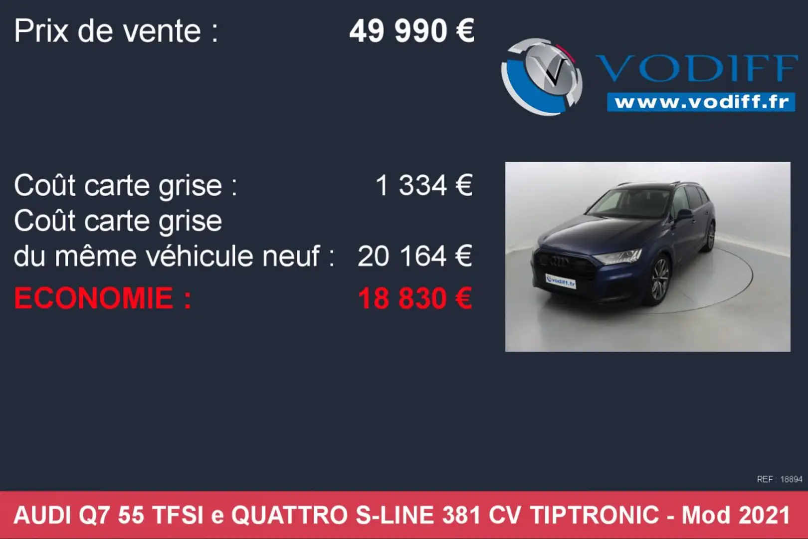 Audi Q7 55 TFSI e QUATTRO S-LINE 381 CV TIPTRONIC Bleu - 2
