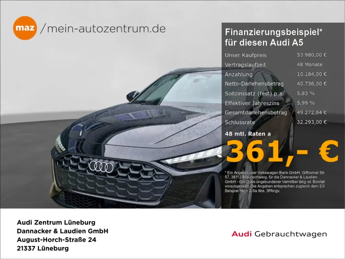 Audi A5 Avant 2.0 TDI quattro Alu LED AHK B&O Head-Up Schwarz - 1
