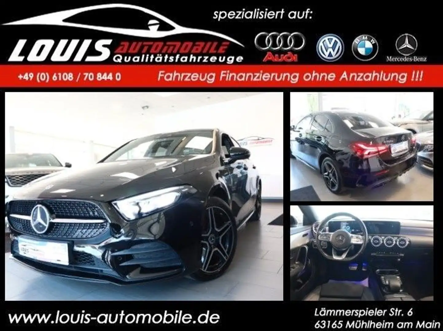 Mercedes-Benz A 250 e Edition 2020 AMG Line Autom./Leder/Sport Zwart - 1