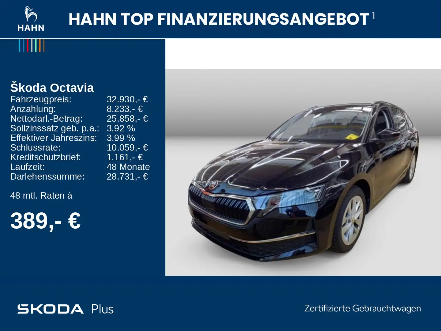 Skoda Octavia 1.5TSI DSG Selection AHK-Vorb. HuD Navi Schwarz - 2