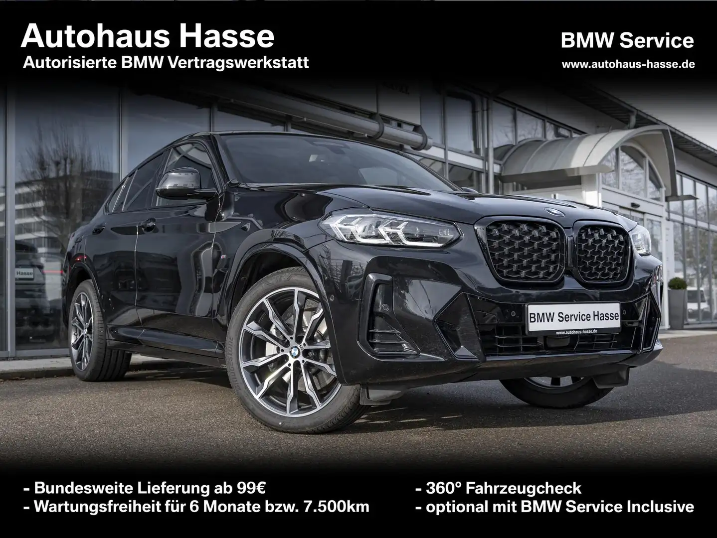 BMW X4 xDr 30d M-Sport 20Z AHK DrAsPro PANO H/K LEDER Schwarz - 1