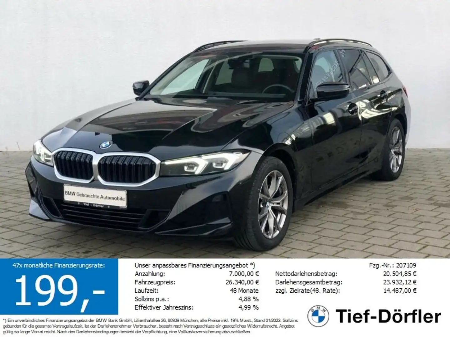 BMW 318 i SAG Touring S-SITZ/TEMPO/SH/DAB/PRIVACY Noir - 1