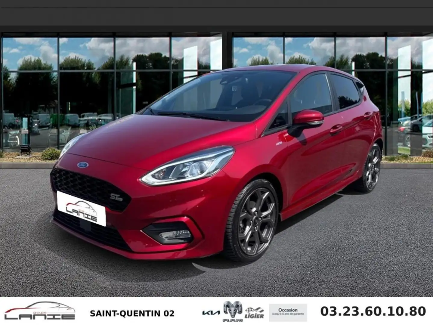 Ford Fiesta 1.0 EcoBoost 100 ch S&S BVM6 ST-Line Rot - 1