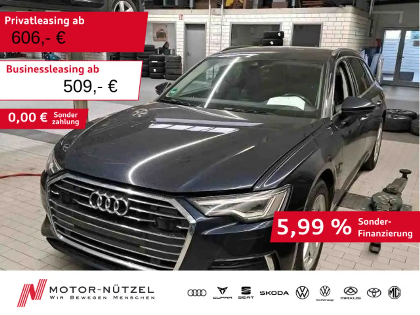 Audi A6 40 TDI S-TR DESIGN 5JG+MATRIX+NAVI+AHK Blau - 1