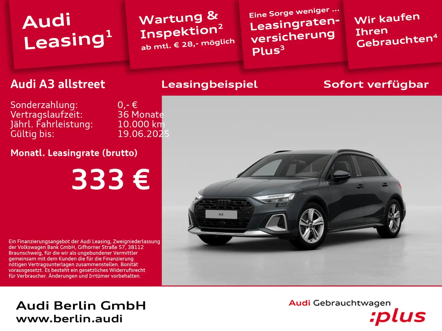 Audi A3 35 TDI S tr. PDC AHK RFK LED NAVI Grau - 1