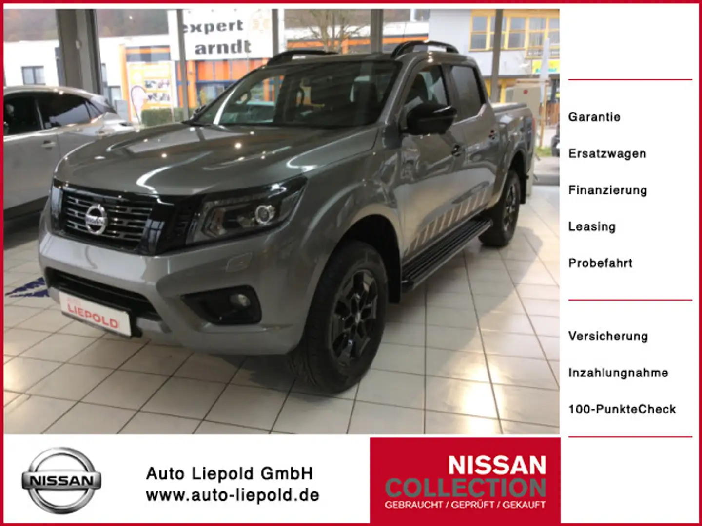 Nissan Navara 2,3 dCi N-Guard 190PS AT DIFF Rollcover A Grau - 1