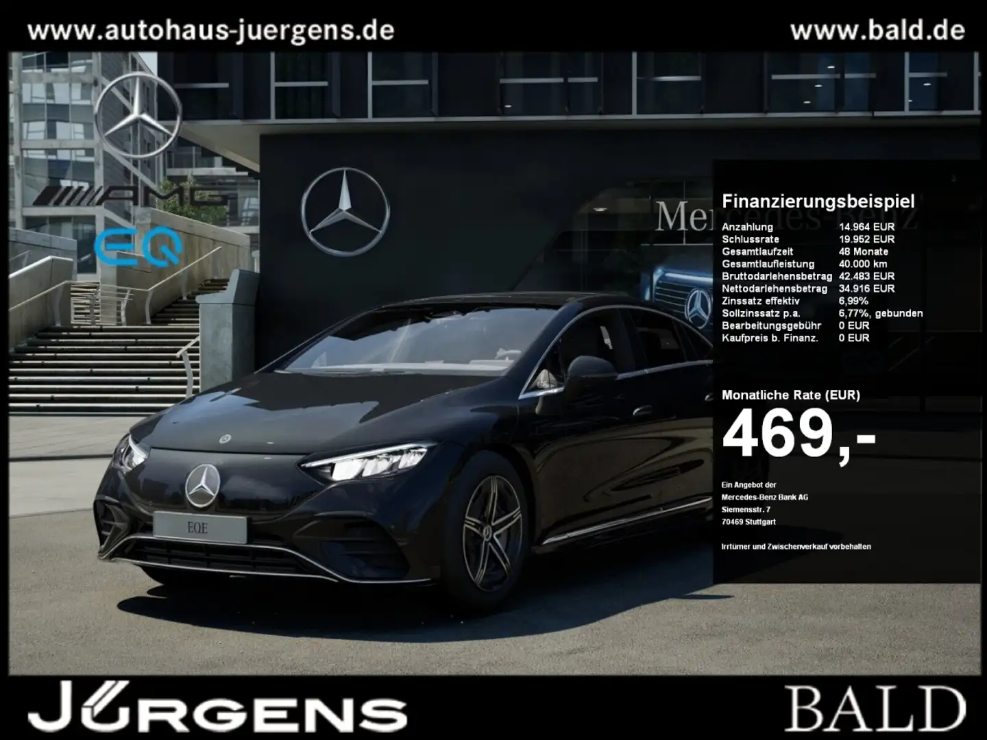 Mercedes-Benz EQE 300 AMG-Sport/LED/Kamera/Pano/Totw/Memo/19' Noir - 1