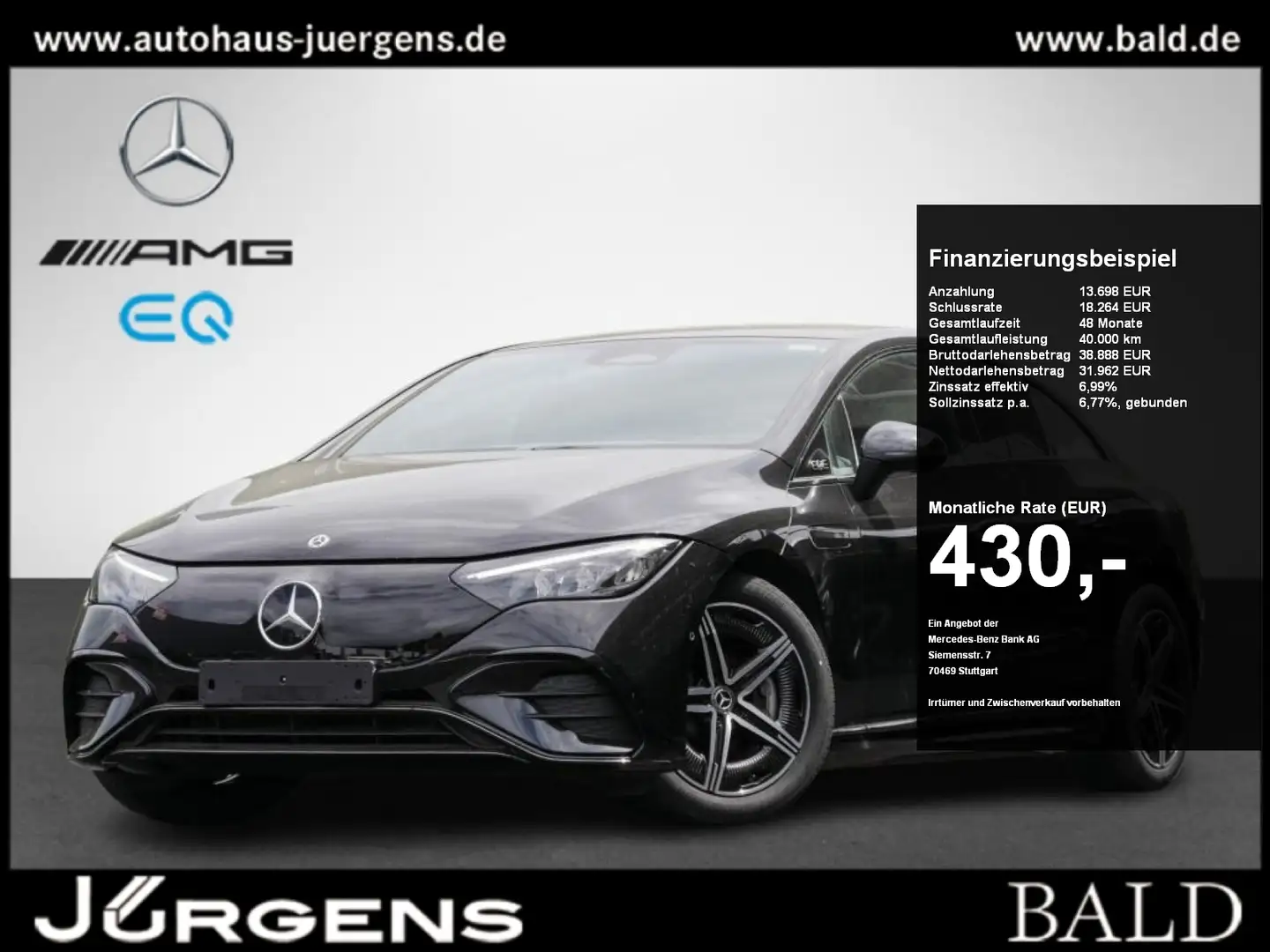 Mercedes-Benz EQE 300 AMG/Wide/LED/AHK/Burm3D/Memo/Night/19" Schwarz - 1