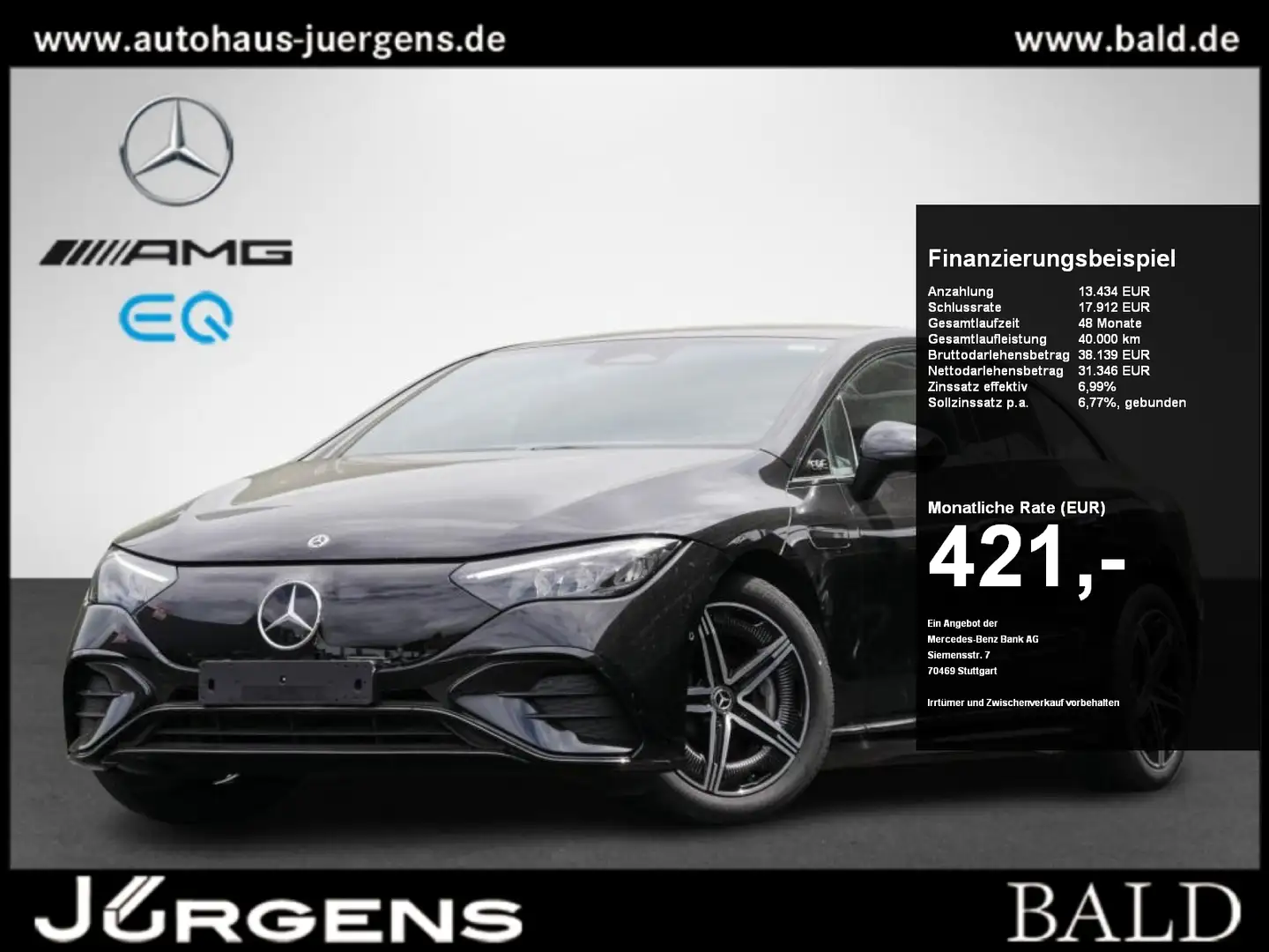 Mercedes-Benz EQE 300 AMG/Wide/LED/AHK/Burm3D/Memo/Night/19" Noir - 1