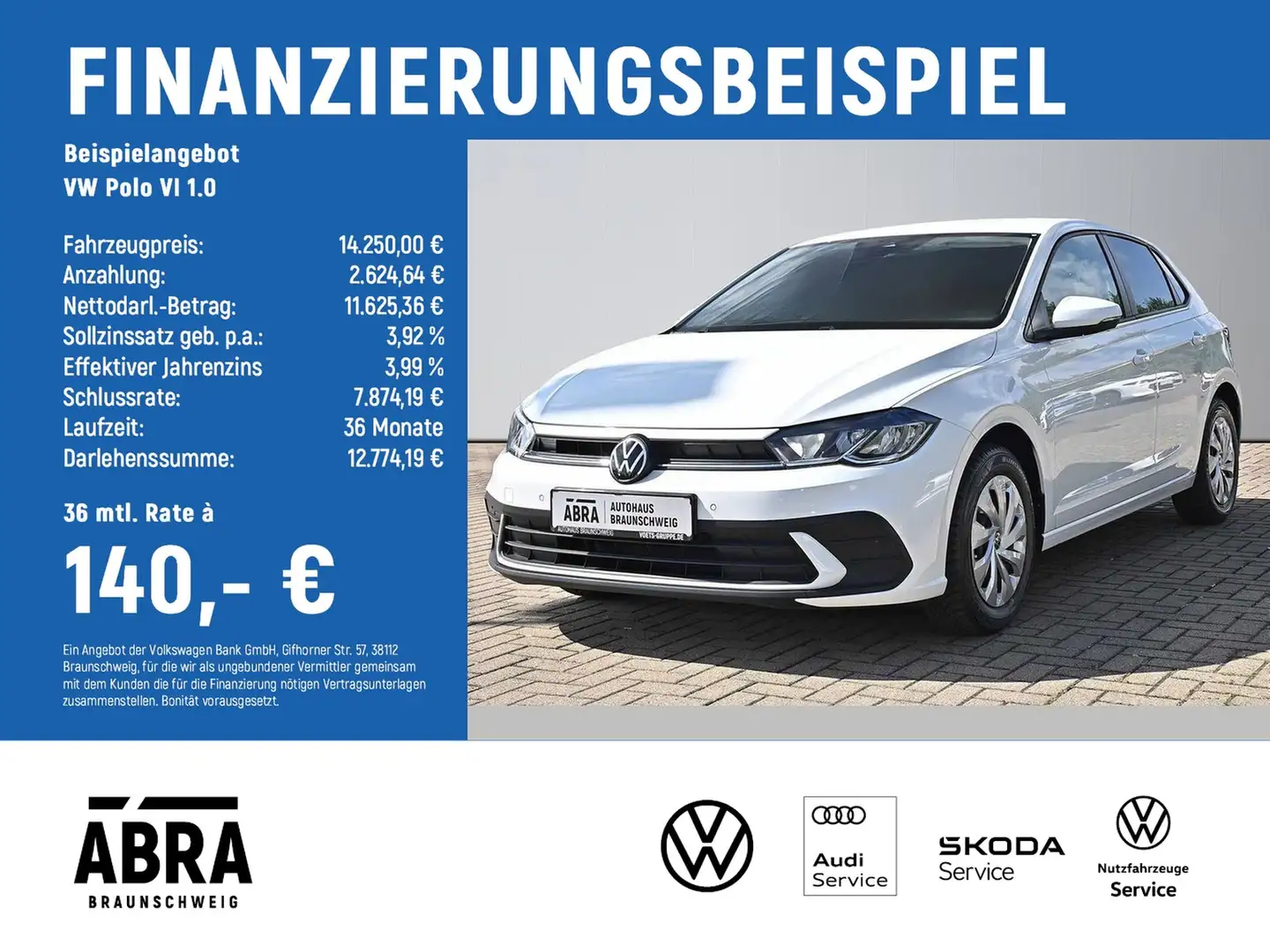 Volkswagen Polo VI 1.0 LED+NAV+PDC+LANE+DAB+ Weiß - 2