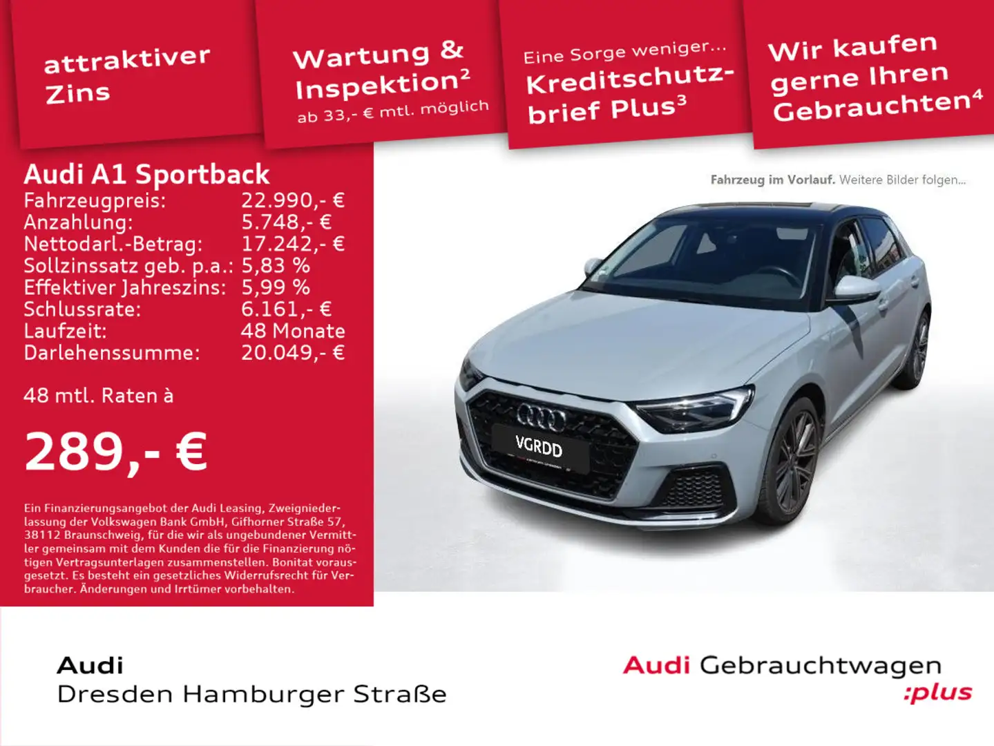 Audi A1 25 TFSI Advanced LED Navi S tronic Grau - 1