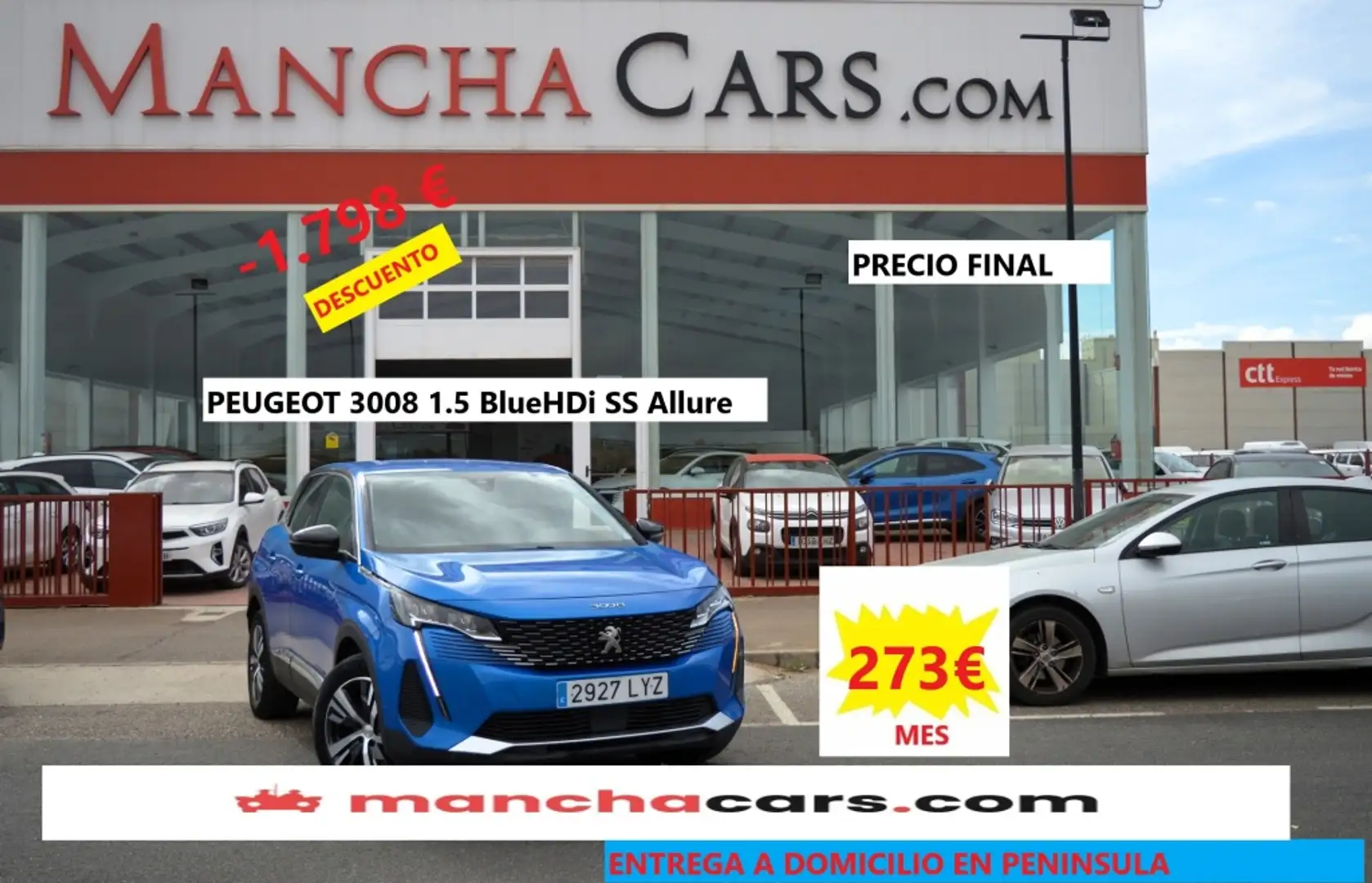 Peugeot 3008 1.5BlueHDi Allure S&S 130 Bleu - 1