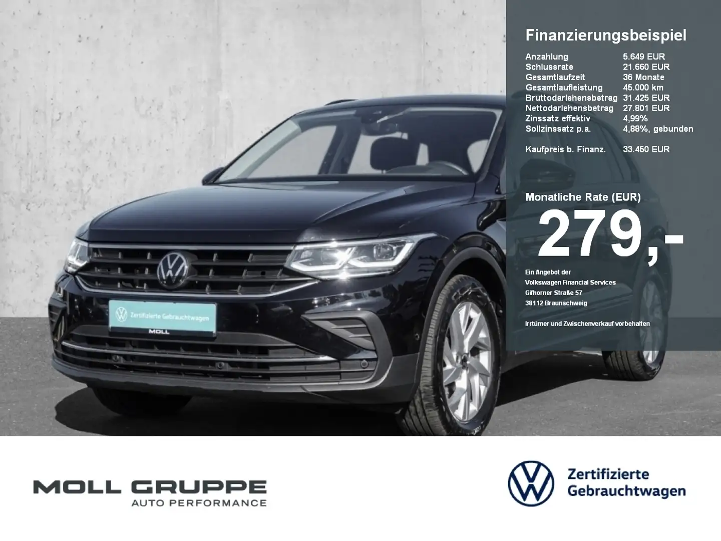 Volkswagen Tiguan Life 2.0 TDI Head UP NAVI LED Noir - 1