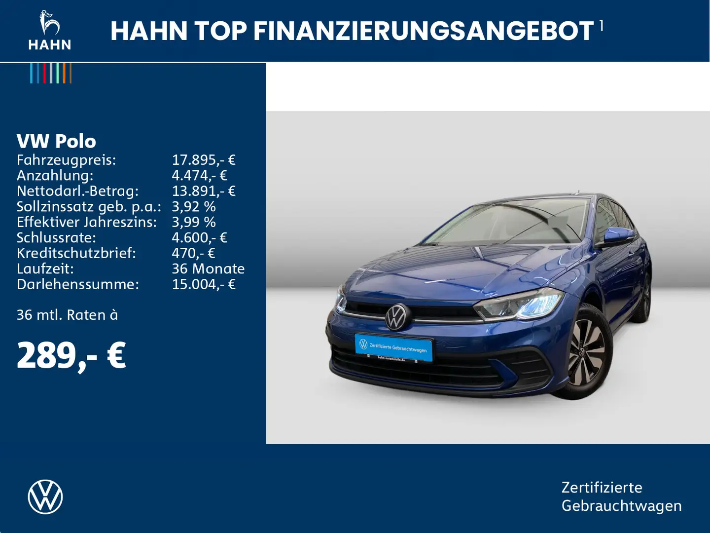 Volkswagen Polo 1.0 TSI Move Navi Bluetooth App-Connect LED Bleu - 2