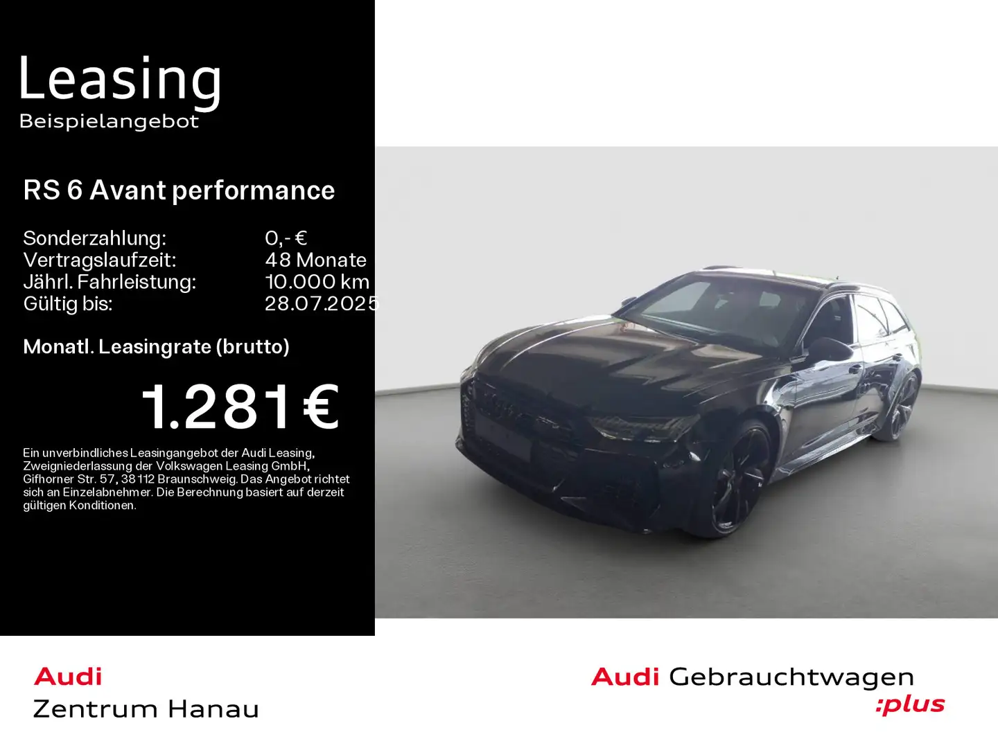 Audi RS6 *NAVI-PLUS*KAMERA*HUD*RS-A Schwarz - 1