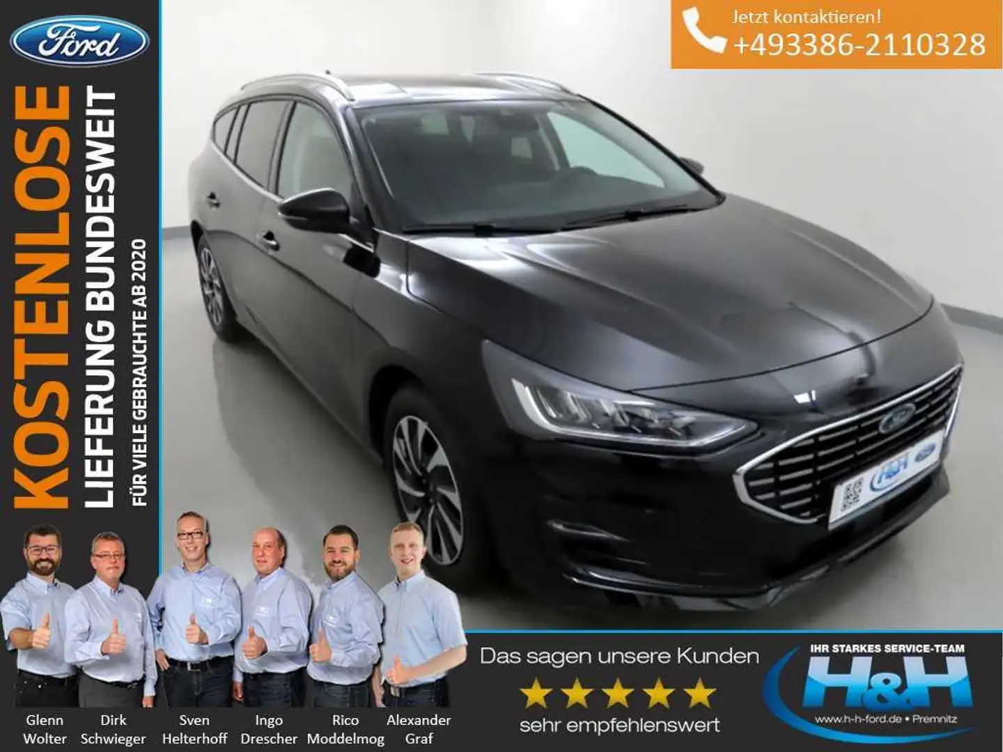 Ford Focus Turnier 1.0 M-Hybrid Titanium AHK+Kam+LED Schwarz - 1