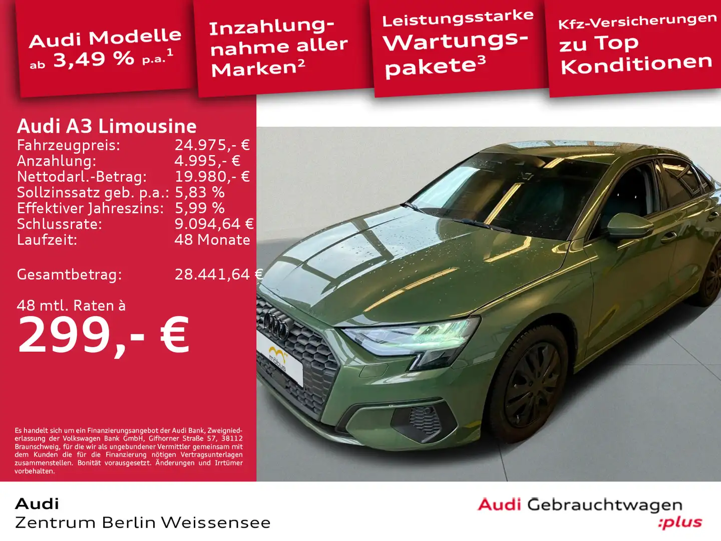 Audi A3 35 TFSI S-TRO*LED*APP*SHZ*PDC*DAB** Grün - 1