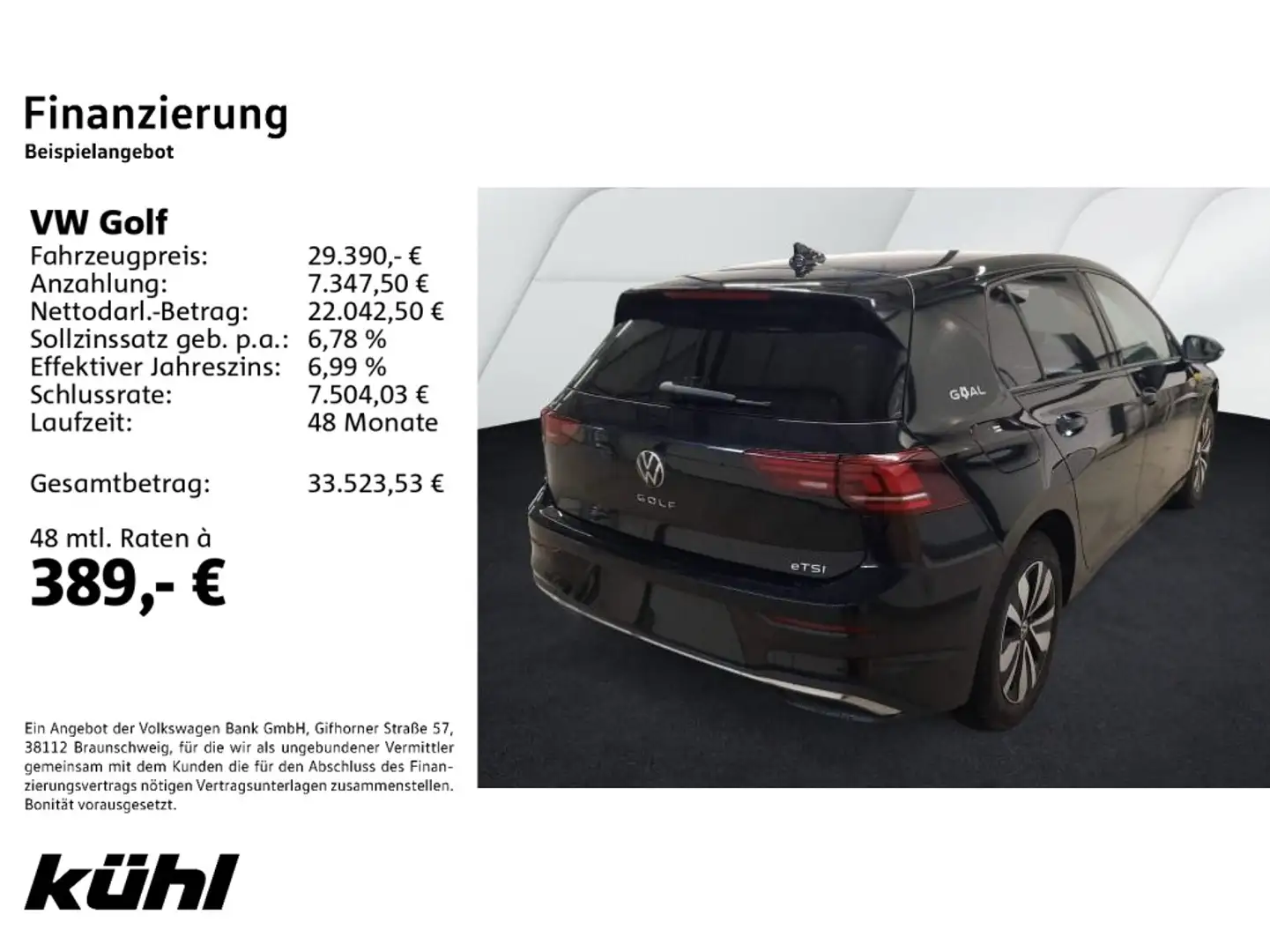 Volkswagen Golf 8 VIII 1.5 eTSI DSG Goal LED+/ACC/Kamera/Ap Schwarz - 2