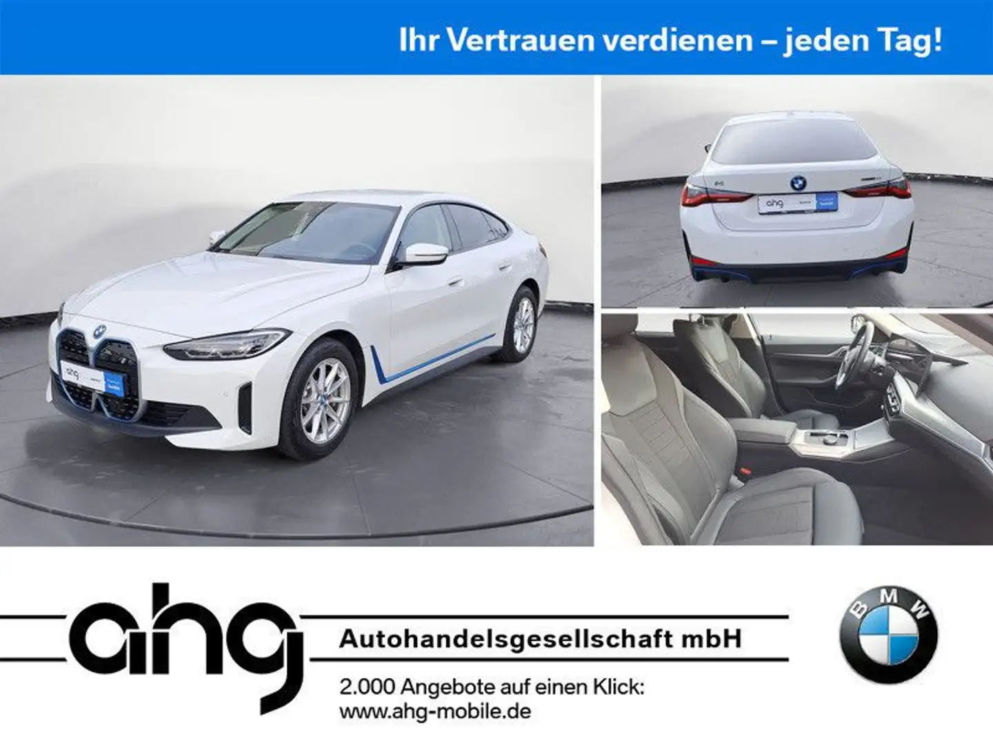 BMW i4 eDrive40 AHK Rückfahrkamera Navi Sportsitze P Weiß - 1