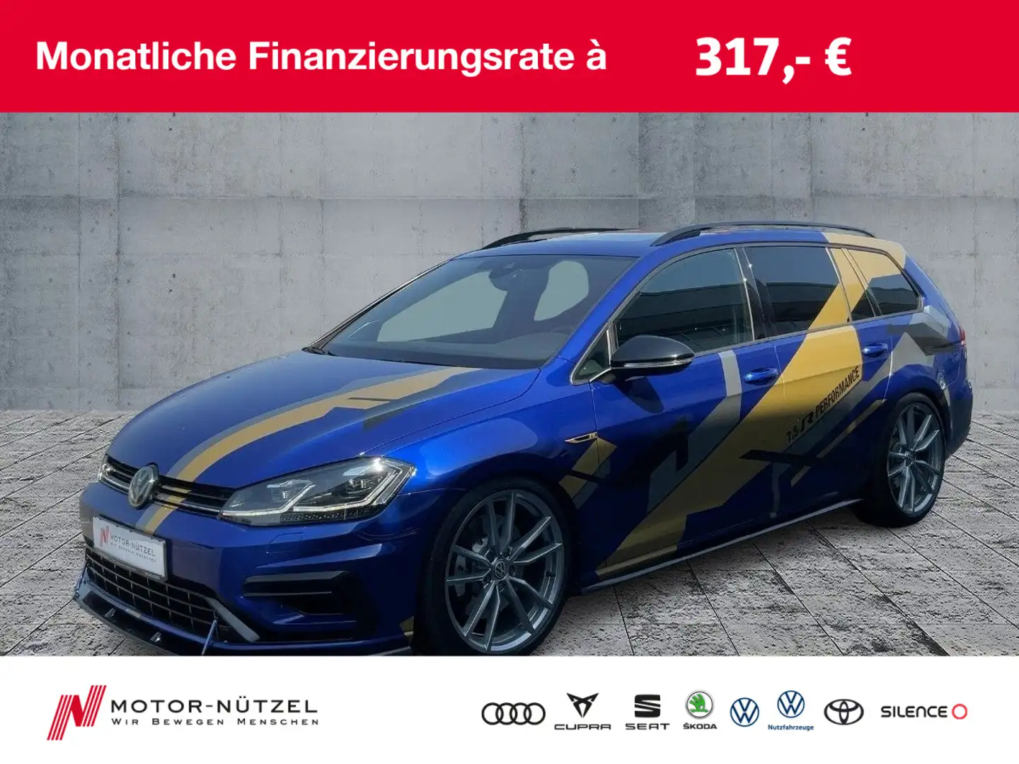 Volkswagen Golf Variant Golf VII Variant R 4M LED+NAVI+ACC+RFK+AID+PANO Blauw - 1