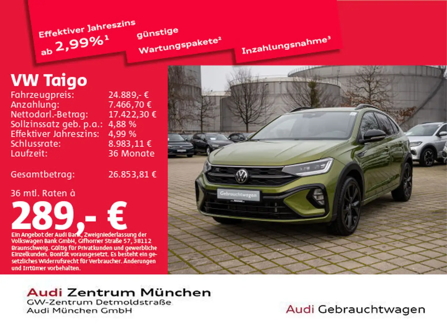 Volkswagen Taigo 1.5 TSI DSG R-Line Navi/Kamera/IQ-Drive Grün - 1